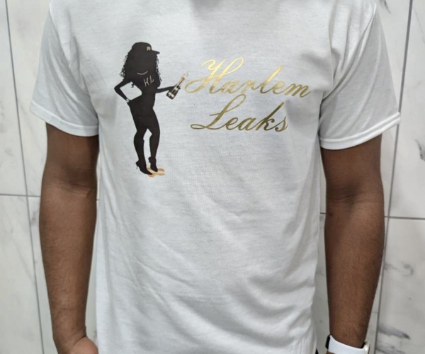 Harlem Leaks Men White T-Shirt 